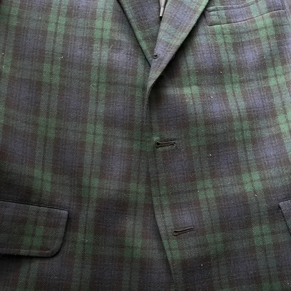 Huntington single breasted 2 button jacket plaid/tartan green